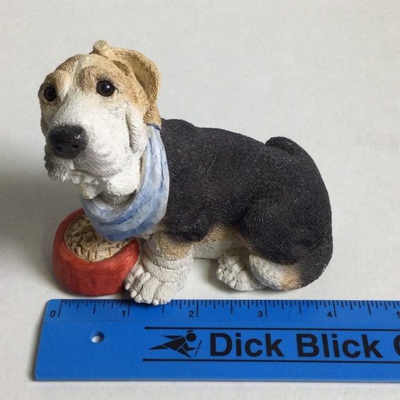 Stone Critters VTG Majestic Basset Hound Red Food Bowl Dog Figurine SC-362 1990 - Picture 10 of 11
